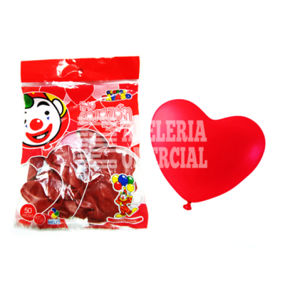 GLOBOS CORAZON BOLSA C/50 C. ROJO